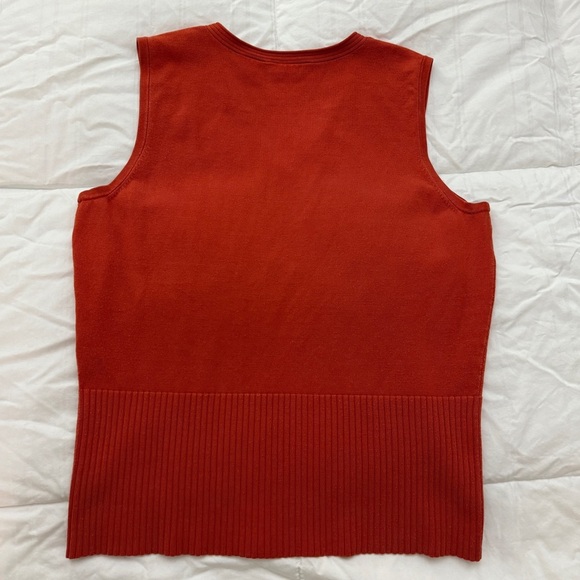 Liz Claiborne Silk Blend Sweater Vest Medium Orange - Picture 6 of 7